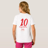 T-shirt 10e anniversaire ajouter nom date année rouge modè (Dos entier)