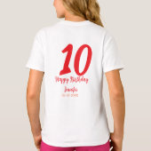 T-shirt 10e anniversaire ajouter nom date année rouge modè (Dos)