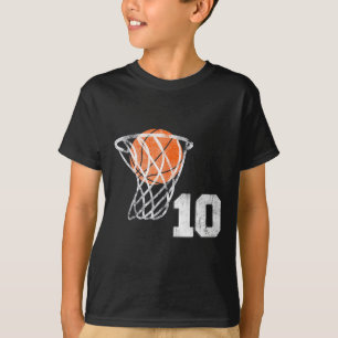 T-shirt 10e anniversaire Basketball Dix garçons de 10 ans