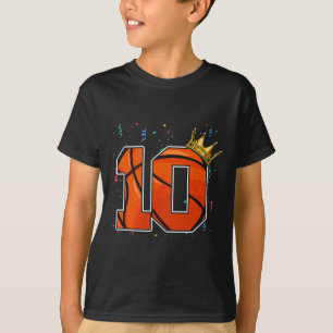 T-shirt 10e anniversaire Basketball grand nombre 10 ans Bo