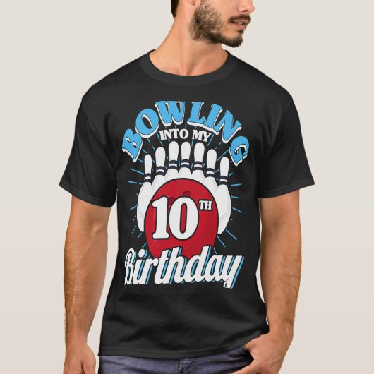 T-shirt 10e anniversaire Bowling thème Bowling dans Annive (Devant)