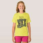 T-shirt 10e anniversaire CAMO Nom personnalisé V11 (Devant entier)
