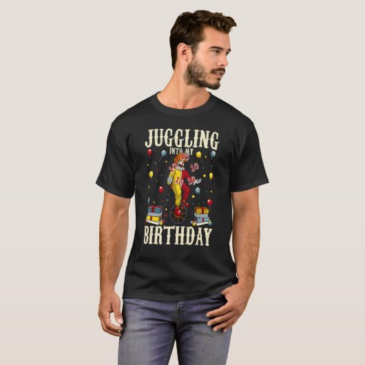 T-shirt 10e anniversaire Clown Circus se jetant dans 10e B (Devant entier)