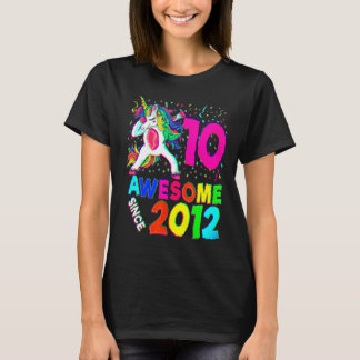 T-shirt 10e anniversaire Dabbing Unicorn Party 10 ans