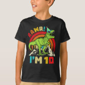 T-shirt 10e anniversaire Dinosaur T Rex Rawr J'ai 10 ans p (Devant)