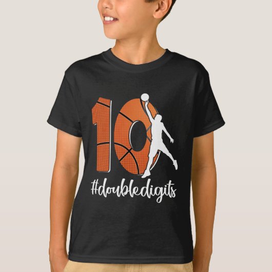 T-shirt 10e anniversaire Double chiffres Dix Basket Pour G (Devant)