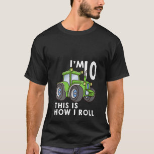 T-shirt 10e anniversaire ferme tracteur 10 ans vieux amusa