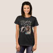 T-shirt 10e anniversaire fille cheval 10 ans Anniversaire (Devant entier)
