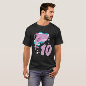 T-shirt 10e anniversaire filles requin 10 ans vieux requin (Devant entier)