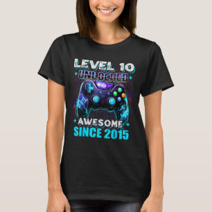 T-shirt 10e anniversaire Garçon niveau 10 Joueur 10 ans Je