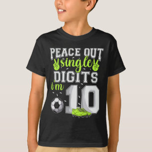 T-shirt 10e anniversaire garçons football Peace Out chiffr