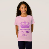 T-Shirt 10e anniversaire La Couronne Design Nom personnali (Devant entier)