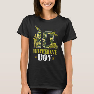 T-shirt 10e anniversaire Militaire Thème Camo Boys 10 ans