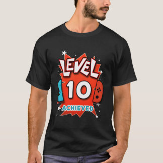 T-shirt 10E Anniversaire Niveau 10 Cool Jeu Cadeau De Jeu