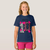 T-shirt 10e anniversaire Pink Zebra Nom personnalisé V025A (Devant entier)