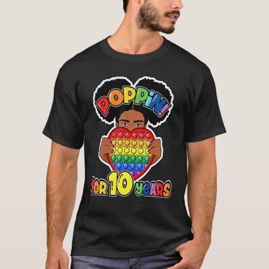 T-shirt 10e anniversaire Pop It Fidget African American Ki (Devant)