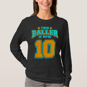 T-shirt 10e anniversaire pour garçon Basketball 10 ans enf
