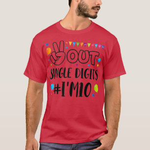 T-shirt 10e anniversaire pour les filles de paix à un chif