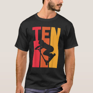 T-shirt 10e anniversaire rétro scooter conducteur amoureux