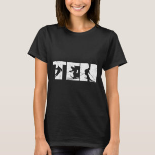 T-shirt 10e anniversaire Retro Ski Ski 10 ans Garçons Gi