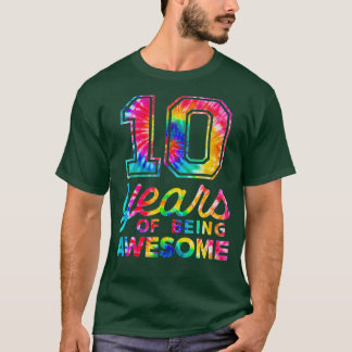 T-shirt 10e anniversaire Tie Dye 10 ans Homme merveilleux