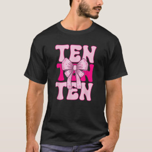 T-shirt 10e Coquette Anniversaire Fête de dix ans Coq fill