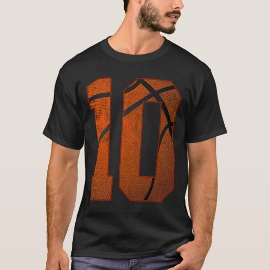 T-shirt 10e fête d'anniversaire Dix 10 ans de basket-ball (Devant)