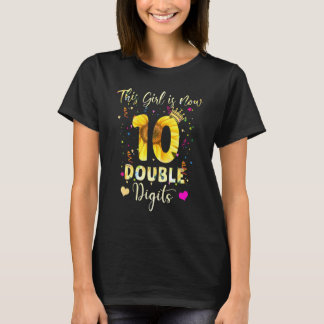 T-shirt 10ème Anniversaire Cette Fille Est 10 Double Chiff