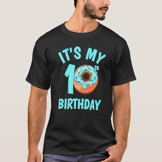 T-shirt 10ème anniversaire Donut avec arrosage Double chif (Devant)