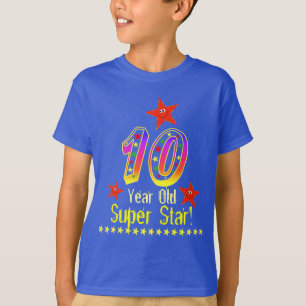 T-shirt 10ème chemise d'anniversaire d'étoile superbe po