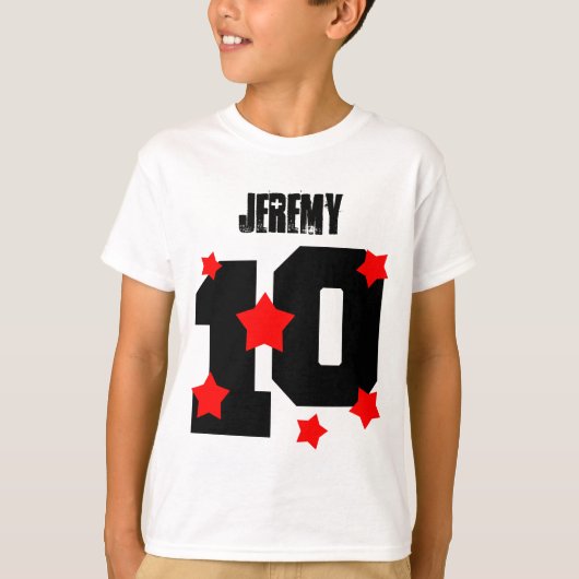 T-shirt 10ème Le ROUGE nommé fait sur commande (Devant)