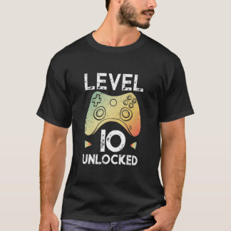 T-shirt 10ème Niveau 10 de chemise de Gamer de garçon