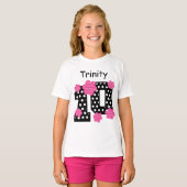 T-shirt 10ème Nom fait sur commande V06 de pois (Devant entier)