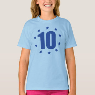 T-shirt 10ème pièce en t d'ANNIVERSAIRE de DIX étoiles