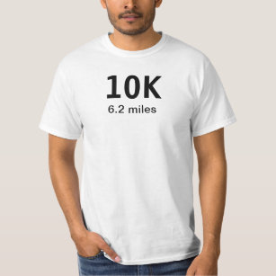 T-shirt 10K 6,2 milles de mots faits sur commande simples