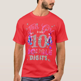 T-shirt 10th Birthday Gifts Shirt This Girl Is Now 10 Doub