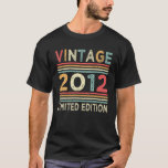 T-shirt 10Th Birthday Vintage 2012 Limited Edition 10 Year<br><div class="desc">10Th Birthday Vintage 2012 Limited Edition 10 Year</div>