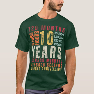 T-shirt 10th Wedding Anniversary 10 Years Old Marriage Vin