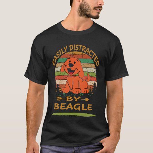 T-shirt 111 Facilement Distrait Par Beagle (Devant)