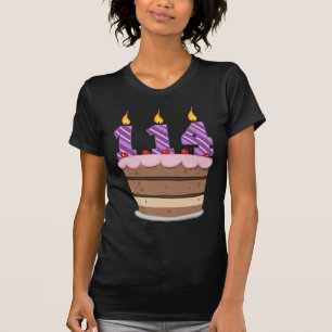 T-shirt 114 ans sur le gâteau d'anniversaire