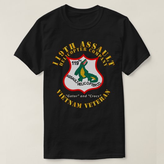 T-shirt 119e compagnie d'hélicoptères d'assaut Gator et Cr (Design devant)