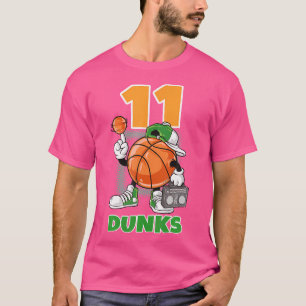 T-shirt 11 Ans 11E Anniversaire Garçon Et Fille Basketball