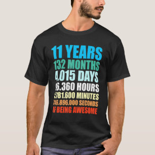T-shirt 11 Ans 132 Mois D'Être Impressionnant 11e Annivers