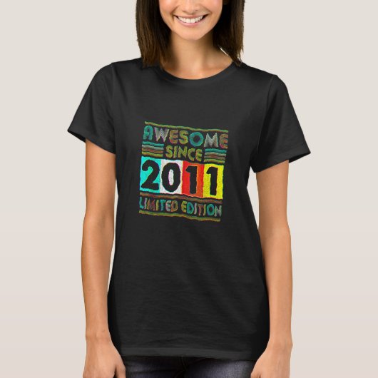 T-shirt 11 Ans Awesome depuis 2011 11e Anniversaire (Devant)