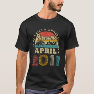T-shirt 11 Ans Awesome Depuis Avril 2011 Anniversaire