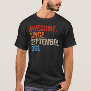 T-shirt 11 Ans Awesome Depuis Septembre 2011 11th Bi