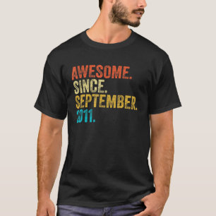 T-shirt 11 Ans Awesome Depuis Septembre 2011 11th Bi