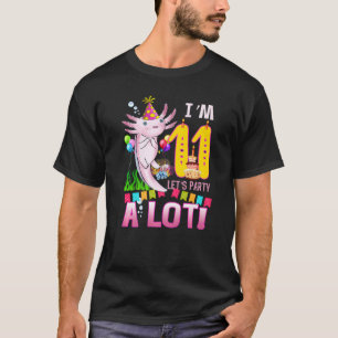 T-shirt 11 Ans Axolotl 11e Anniversaire Fête Garçons Fille