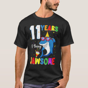 T-shirt 11 Ans D'Être Un Requin Jawsome 11e Anniversaire 1