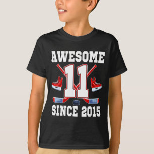 T-shirt 11 Ans Incroyable Depuis Anniversaire Thème Hockey